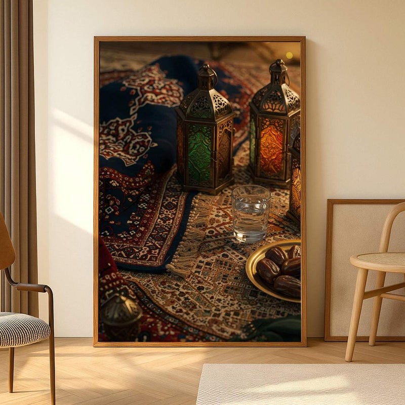 Marktna Canvas painting with a Ramadan design, with a hollow frame, one piece, measuring 60x90cm - Image 1